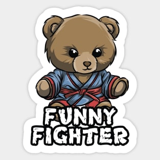 Teddy Bear Fighter Karate Sticker